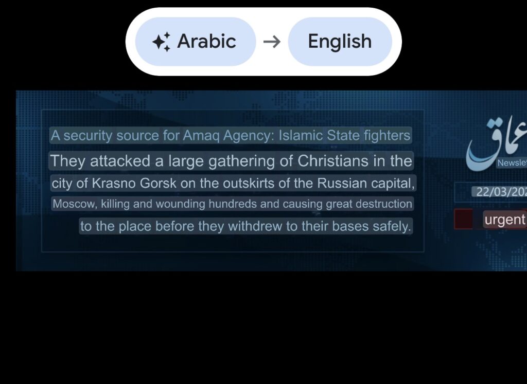 Isis message claiming attack on Moscow 