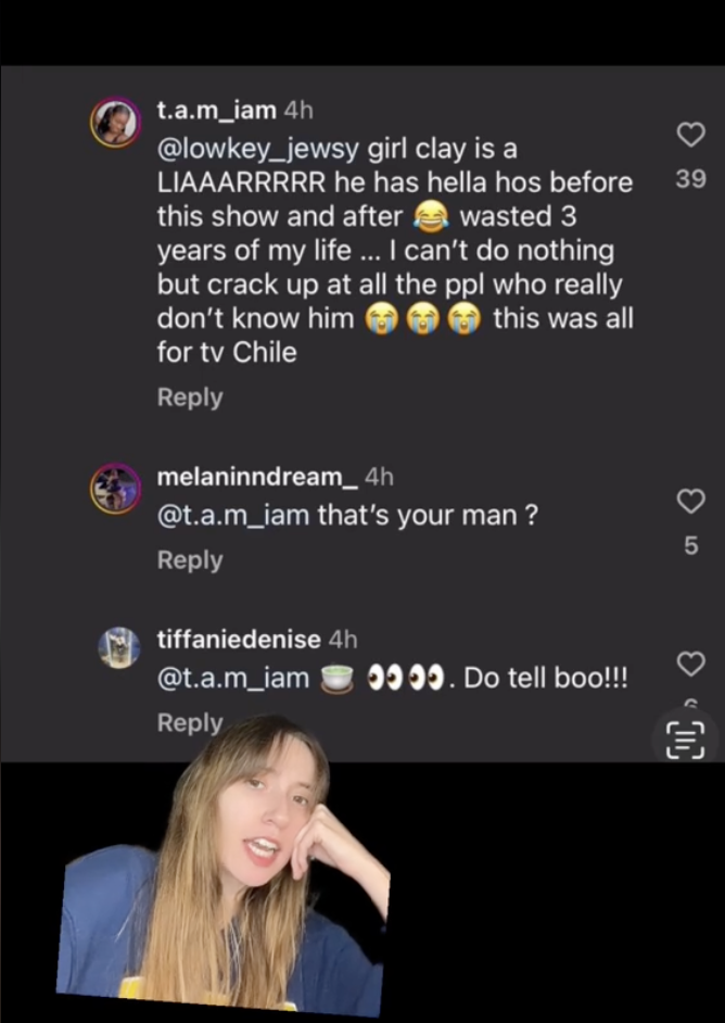 Clay Love is Blind Ex Girlfriend Instagram Comments Speaks Out