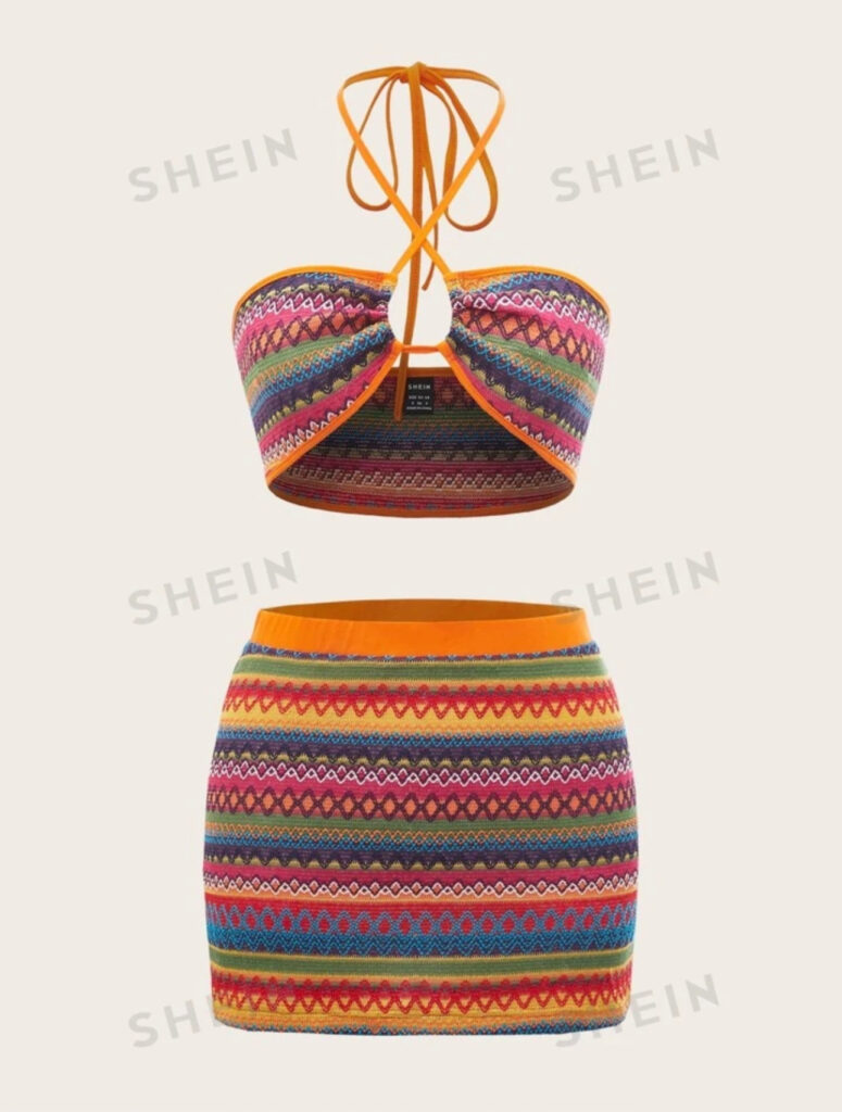 Shein crochet skirt set 