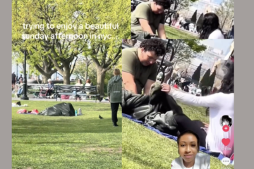 Battery Park Blanket Couple Face Reveal Exposed New York