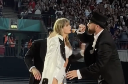 Travis Kelce Onstage With Taylor Swift