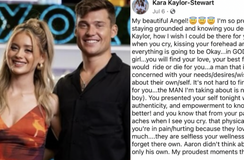 Kaylor Love Island Mom Facebook Post Exposed