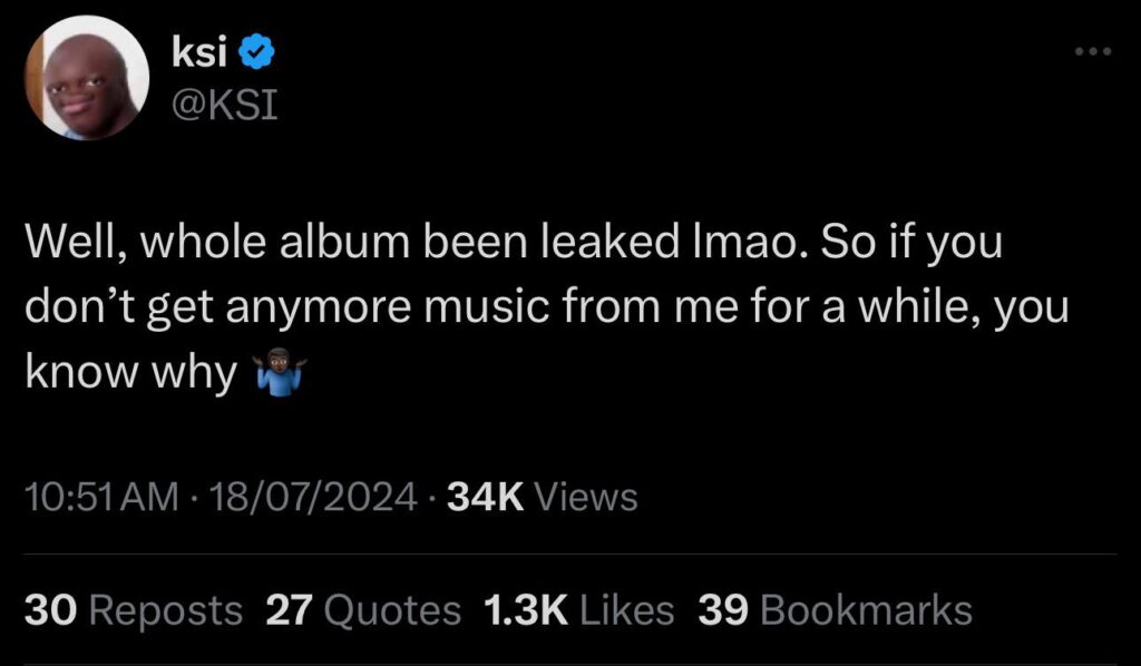 Genius KSI Album Leak