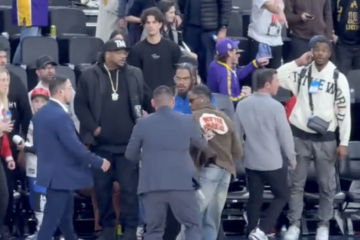 Travis Scott Grabbed By Security Guard NBA Game Video Goes Viral