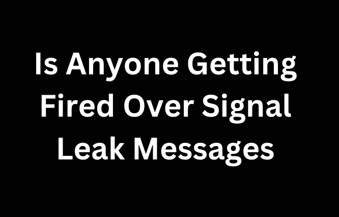 Is Anyone Getting Fired Over Signal Group Chat Leak