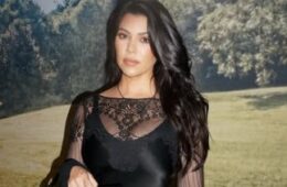 Kourtney Kardashian Wows in Sheer Lace Mini Dress