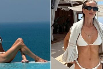 Rosie Huntington-Whiteley Wows in Plunging White Bikini During Turkish Getaway