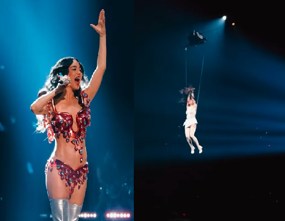 Katy Perry Survives Midair Mishap as Butterfly Tour Prop Malfunctions