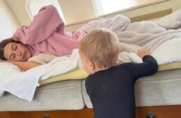 Hailey Bieber Snuggles with Baby Jack on Private Jet