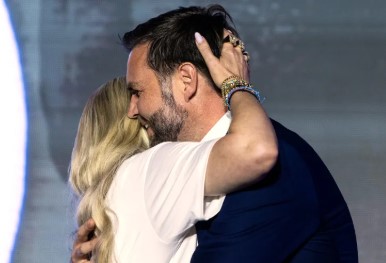 JD Vance and Erika Kirk’s Emotional Embrace at Turning Point Event Sparks Debate