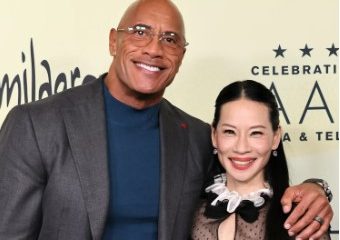 Dwayne Johnson Supports Lucy Liu at AAPI Celebration