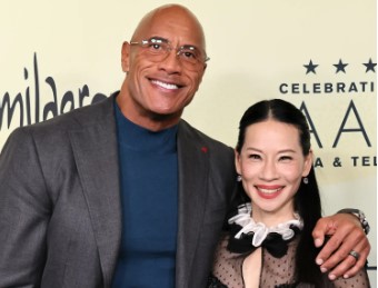 Dwayne Johnson Supports Lucy Liu at AAPI Celebration