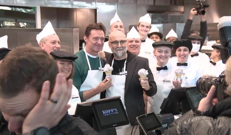 Hugh Jackman Delights Fans by Serving Kopp’s Frozen Custard