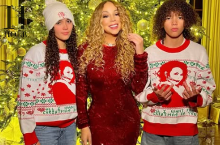 Mariah Carey and Nick Cannon’s Twins Tower Beside Her in New Family Photo