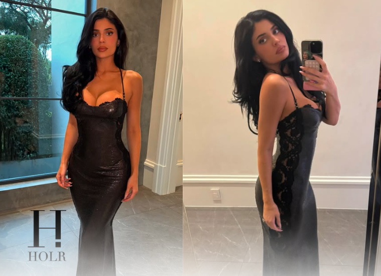 Kylie Jenner Wears 1996 Gianni Versace — and Does Her Own Makeup –