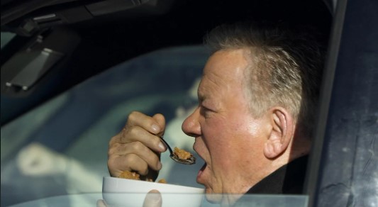 William Shatner Spotted Eating Cereal in His Car