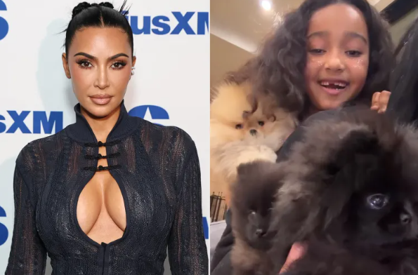Kim Kardashian Reveals the Names Her Kids Gave Their Dogs