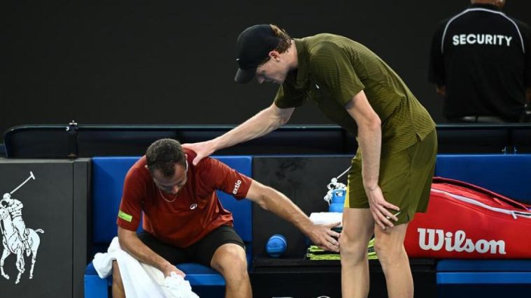 Jannik Sinner comforts rival after shock AO retirement –