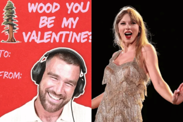 Travis Kelce Jokes With Taylor Swift Lyric in Valentine Bit