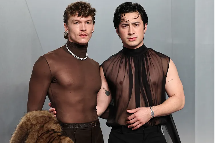 ‘Heated Rivalry’ Stars Twin in Sheer Looks at Oscars Party