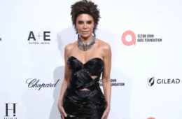 Lisa Rinna’s Oscars Party Dress Made from 11 Pounds of Hair Extensions