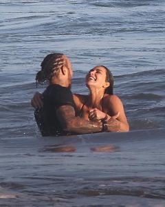 Kim Kardashian & Lewis Hamilton Go Public With Beach PDA