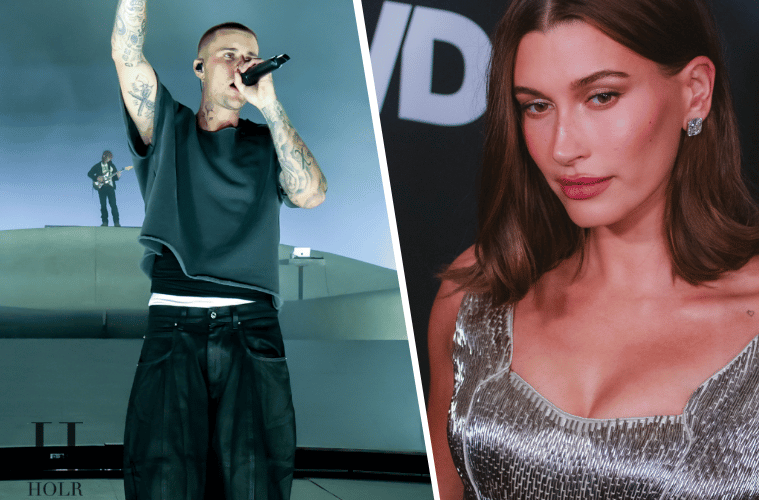 Justin Bieber gets Hailey Bieber Supports During Coachella Headline Set