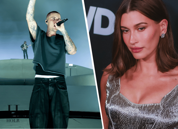 Justin Bieber gets Hailey Bieber Supports During Coachella Headline Set