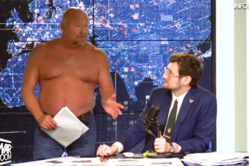 Alex Jones Goes Topless in On-Air Rant Over InfoWars Sale