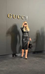 Lindsay Lohan Stuns in Leather at Gucci Show in NYC