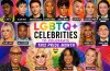 A collage featuring LGBTQ+ celebrities including Lil Nas X,