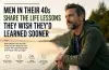 A confident man in his 40s walking outdoors while reflecting on life lessons, health, relationships, and personal growth.