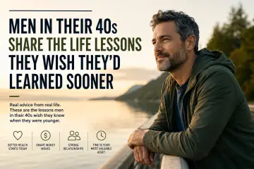 A confident man in his 40s walking outdoors while reflecting on life lessons, health, relationships, and personal growth.
