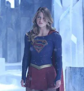 Supergirl movie poster featuring the DC superhero in costume