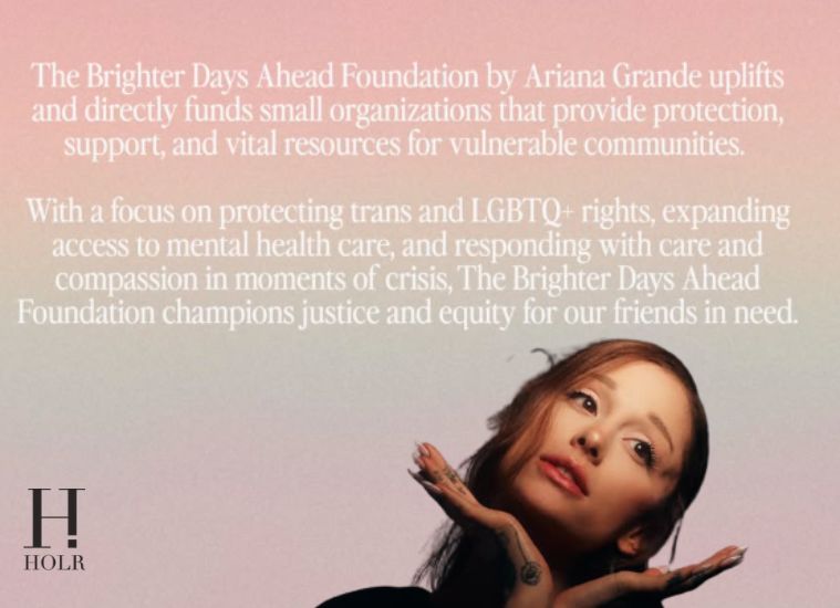 Ariana Grande announces the launch of a new foundation dedicated to supporting LGBTQ+ communities through advocacy, resources, and inclusive initiatives.