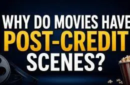 Movie theater audience watching a post-credits scene after a film
