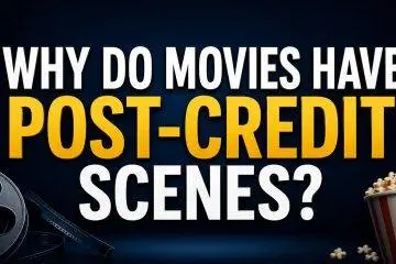 Movie theater audience watching a post-credits scene after a film