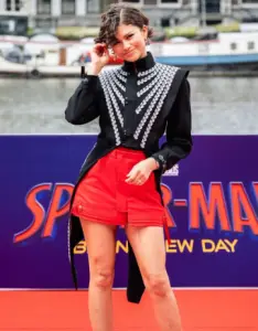 Zendaya Stuns in Leather Skirt at Spider-Man Event