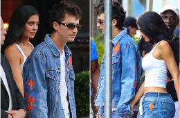 Kylie Jenner and Timothee Chalamet Twin in Denim at Knicks Game