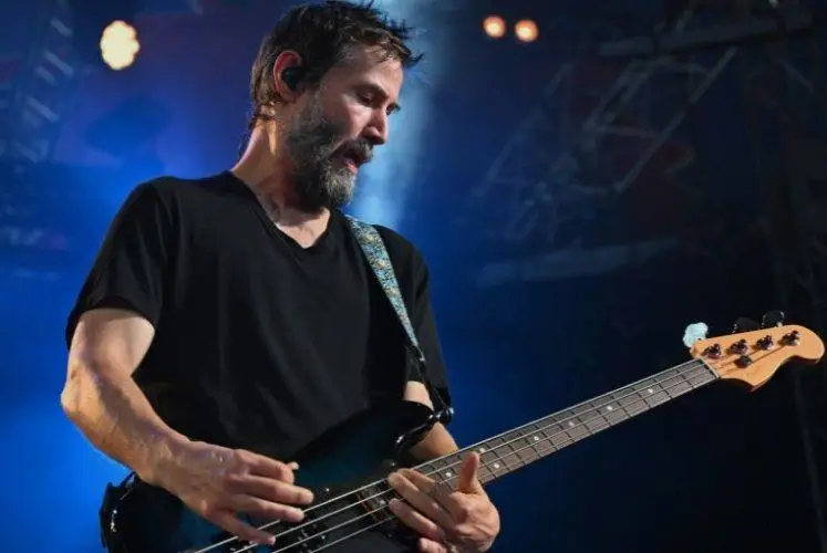 Keanu Reeves performs on stage with Dogstar during the Tons of Rock festival in Oslo, Norway.