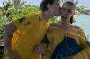 Cruz Beckham kisses girlfriend Jackie Apostel as she wears a diamond ring during a public outing in Miami.