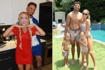 Brittany Mahomes smiles alongside Patrick Mahomes and their three children during a family summer outing