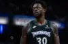 Julius Randle and Ayo Dosunmu featured in a graphic representing the Timberwolves' reported offseason roster moves.
