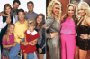 The original Full House cast posing together in a classic promotional photo featuring the Tanner family and their loved ones.