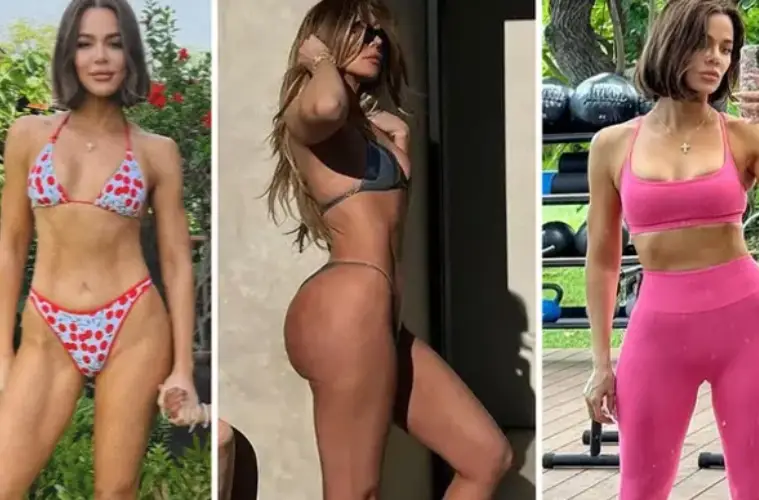 Khloé Kardashian posing in a glamorous photoshoot as fans celebrate her 42nd birthday and iconic fashion moments.