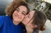 Close-up selfie of Laurie Hernandez and Charlotte Drury