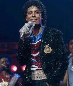 Michael Jackson biopic movie poster highlighting its reported record-breaking global box office success as one of the highest-grossing music biopics.