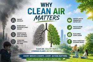 Thick smog covers a busy city skyline as traffic and industrial emissions contribute to air pollution, highlighting its health risks and the need for cleaner air solutions.