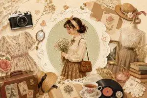 Woman wearing a vintage-inspired outfit showcasing timeless fashion style