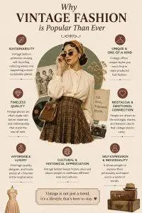 Woman wearing a vintage-inspired outfit showcasing timeless fashion style